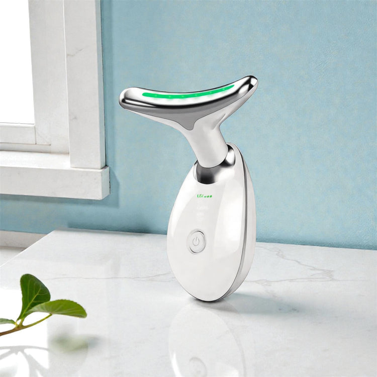 Beauty Facial Massager, 7 Color Wavy Acne Beauty Microcurrent Facial Device Skin Firming for Face Neck Beauty Device,