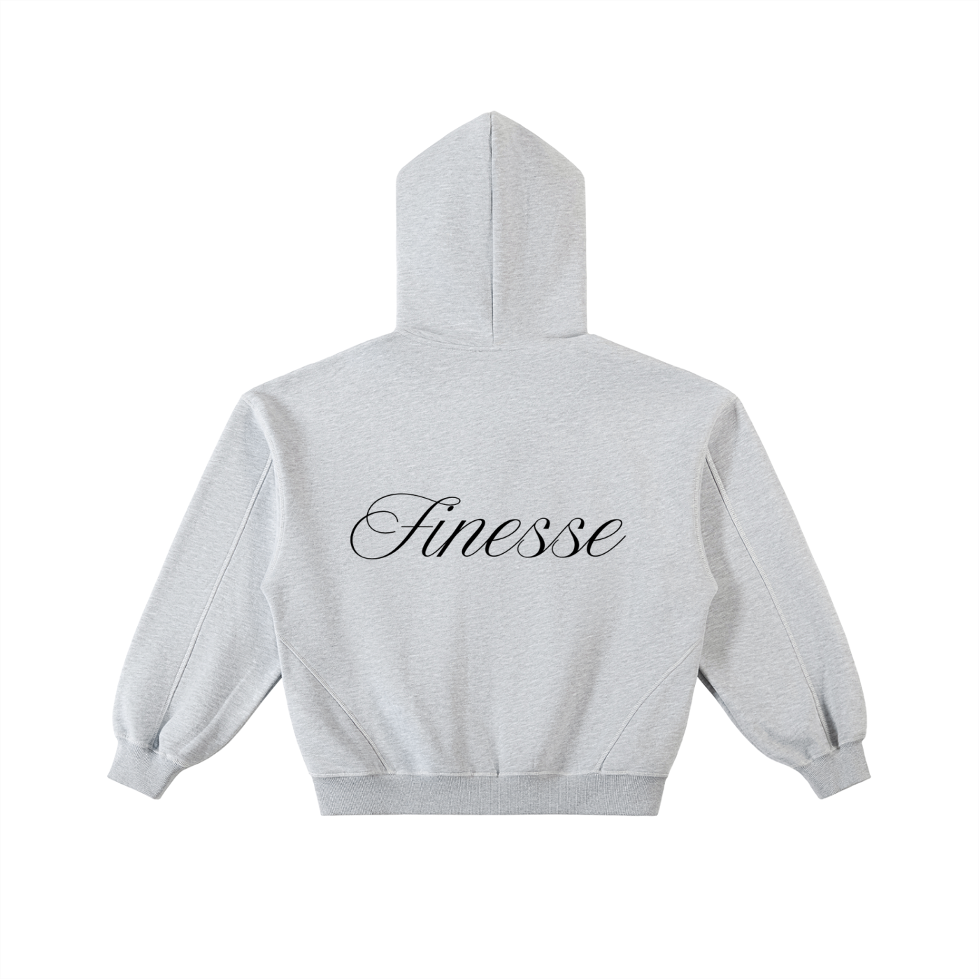 Contrast-Stitched Boxy Fleece Zip Hoodie