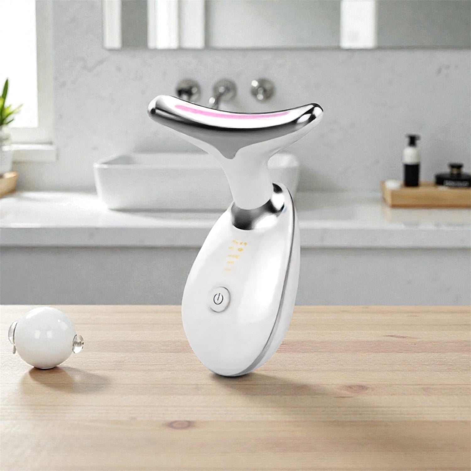 Beauty Facial Massager, 7 Color Wavy Acne Beauty Microcurrent Facial Device Skin Firming for Face Neck Beauty Device,