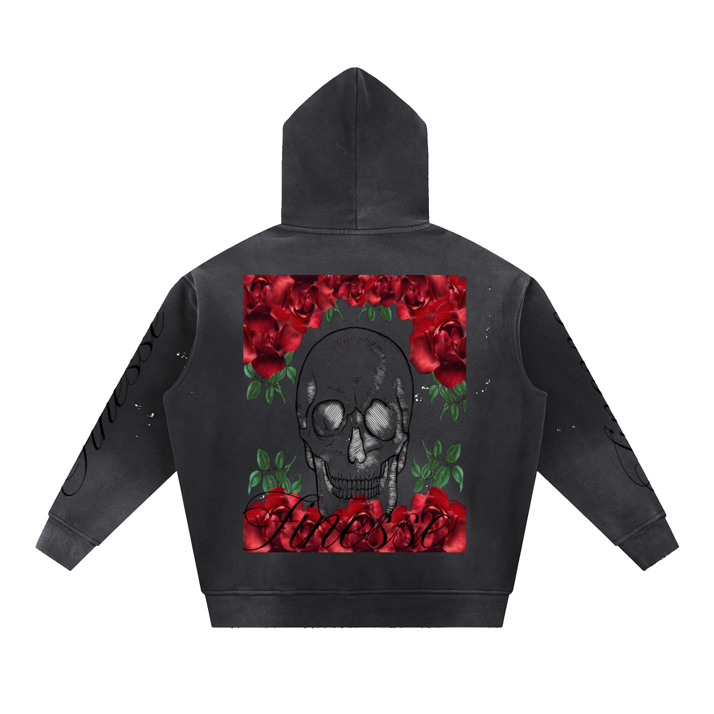 Vintage Washed Frayed Fleece Hoodie