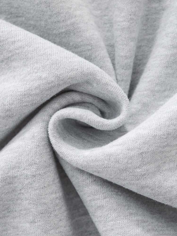 Contrast-Stitched Boxy Fleece Zip Hoodie