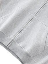 Contrast-Stitched Boxy Fleece Zip Hoodie