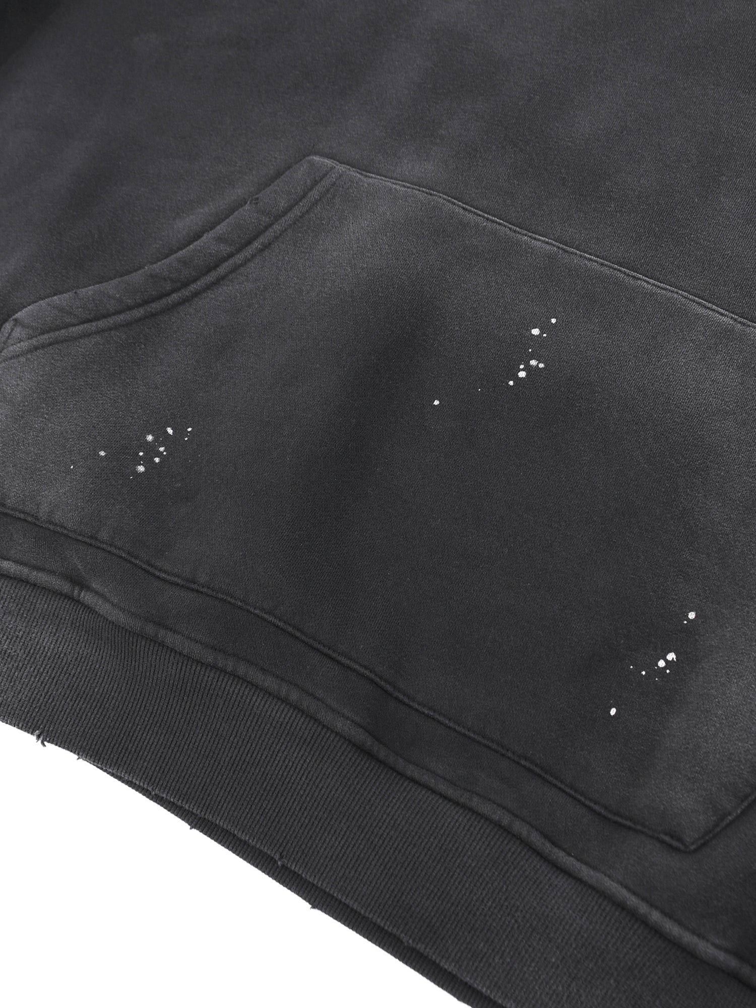 Vintage Washed Frayed Fleece Hoodie